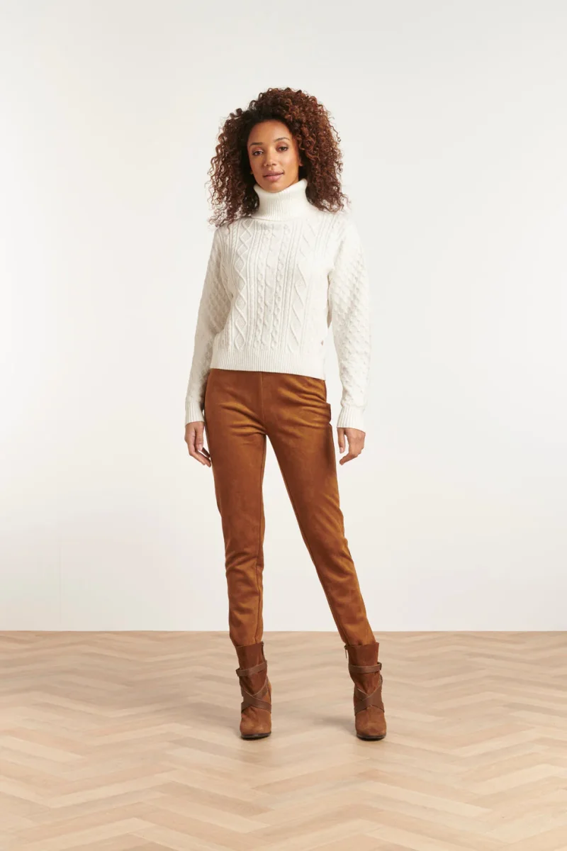 23589 E Suède Look Leggings | Brown - Afbeelding 2