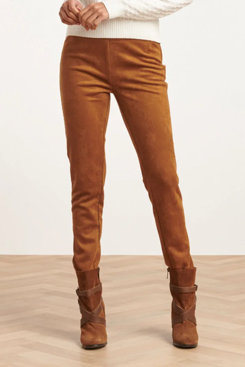23589 E Suède Look Leggings | Brown - Afbeelding 4