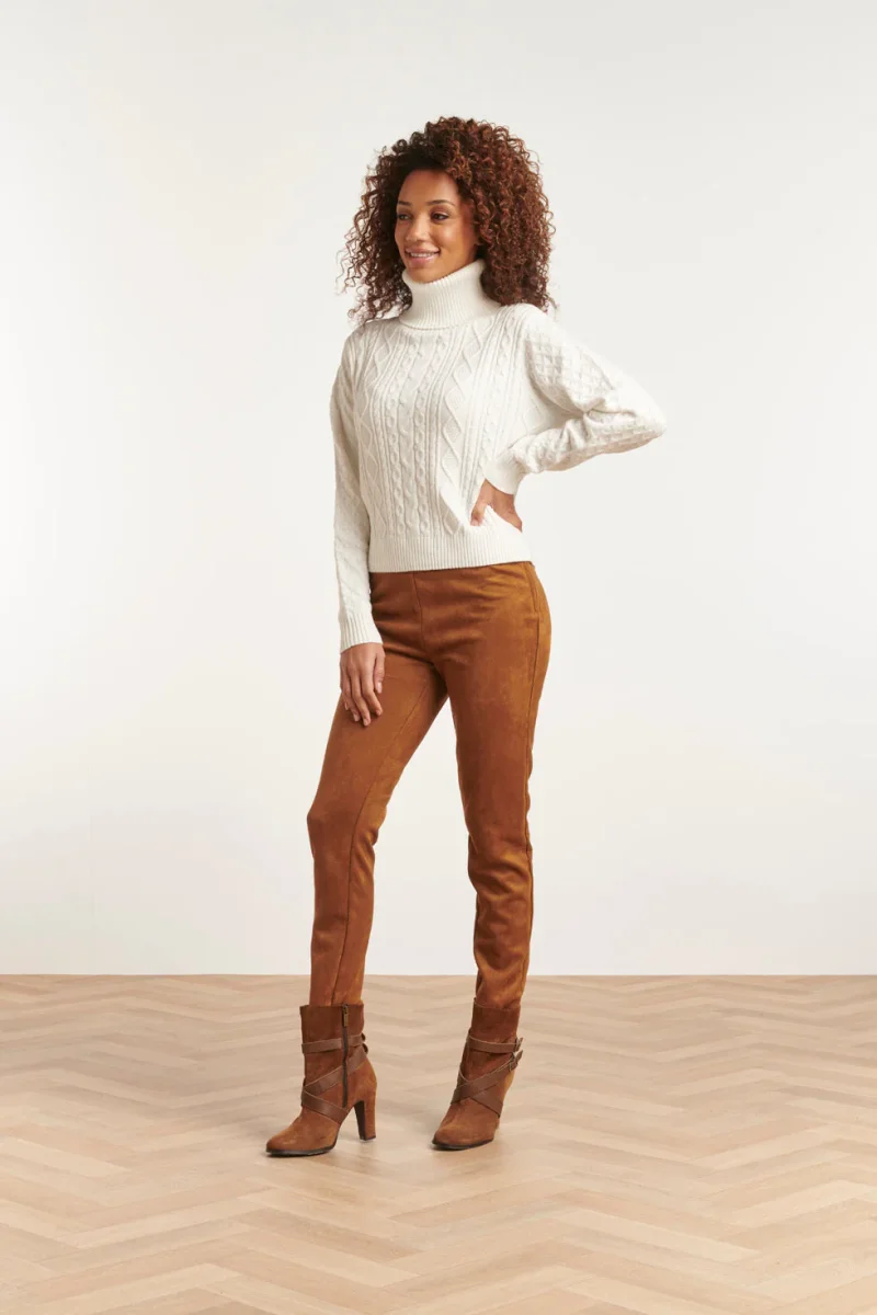 23589 E Suède Look Leggings | Brown - Afbeelding 6