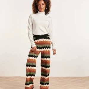 23685 Retro Gebreide Grafische Wijde Leggings | Muticolour