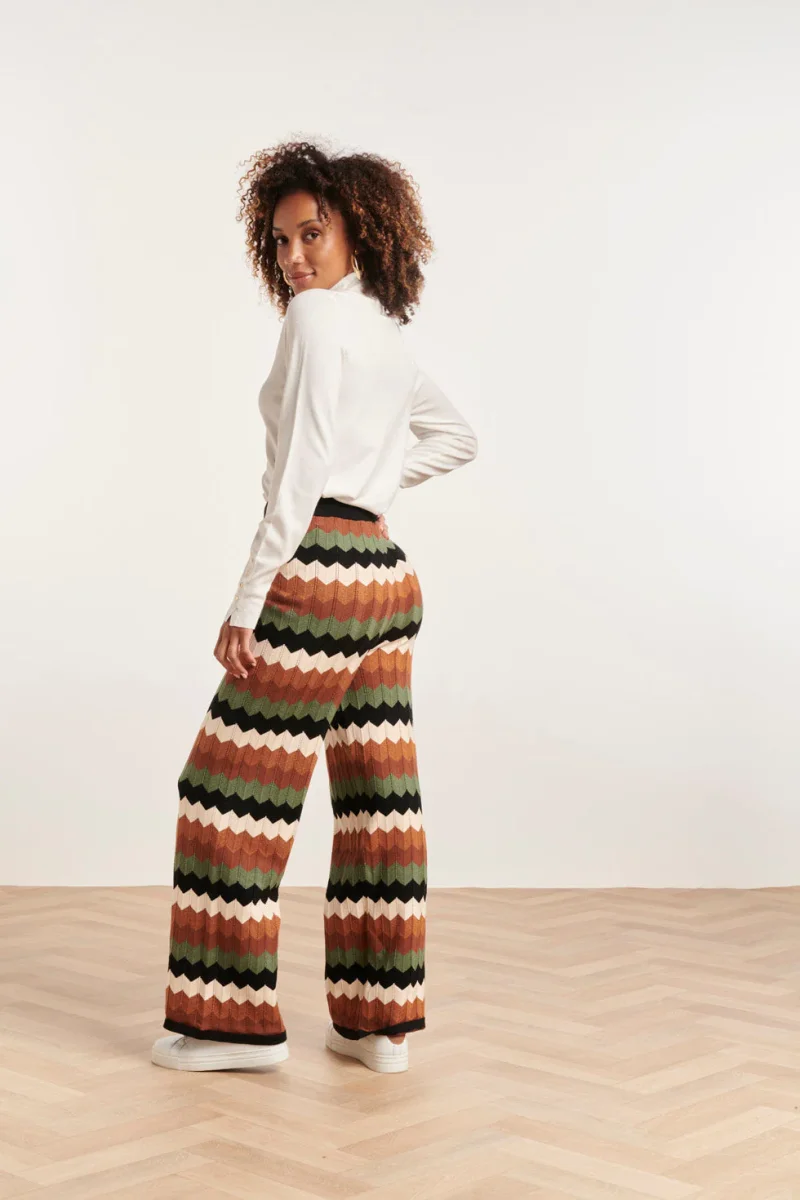 23685 Retro Gebreide Grafische Wijde Leggings | Muticolour - Afbeelding 6