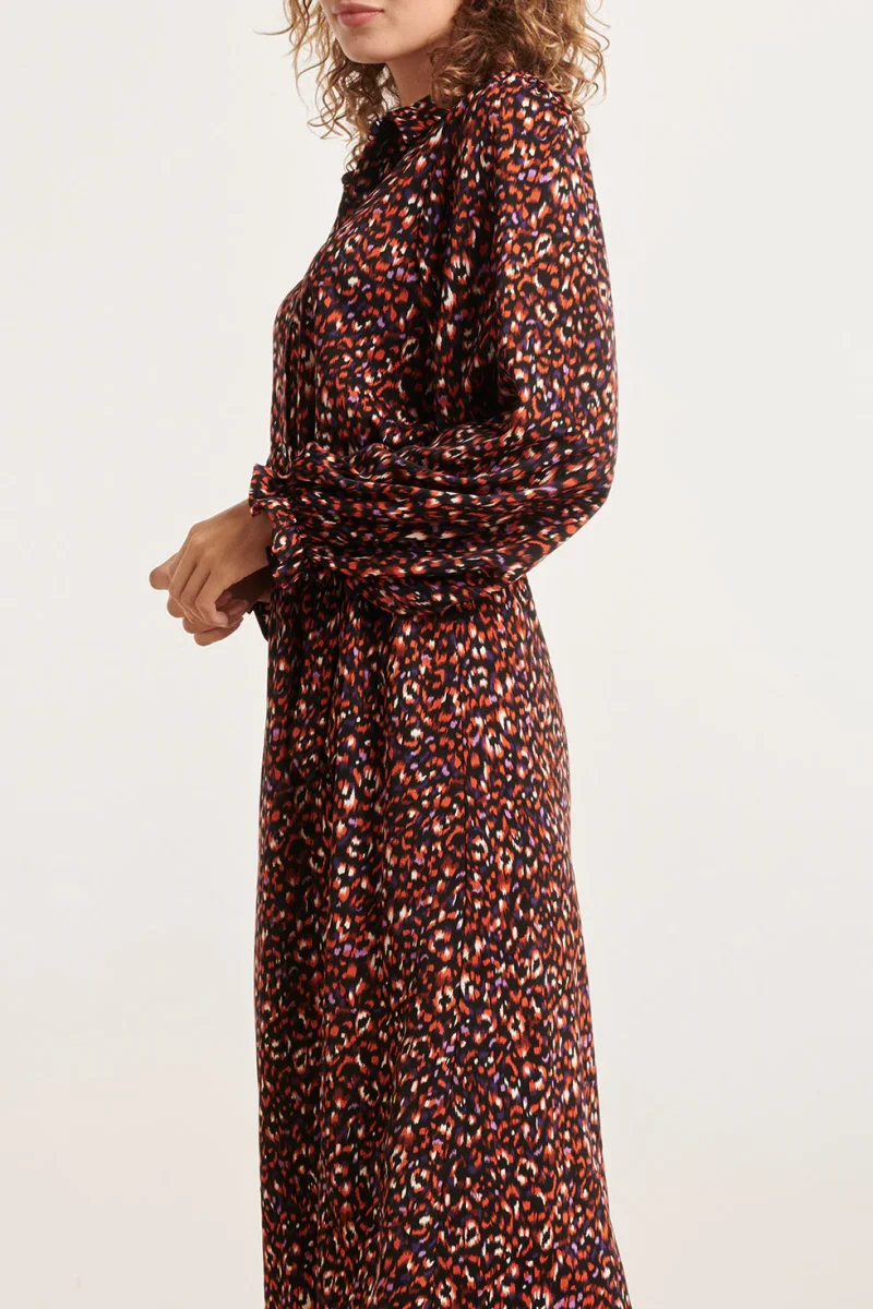 23810 Multi Dierenprint V-Hals Jurk | Muticolour - Afbeelding 5