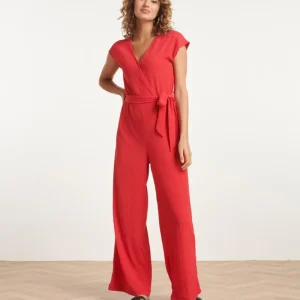 24083 Lange Aansluitende Jumpsuit | Red