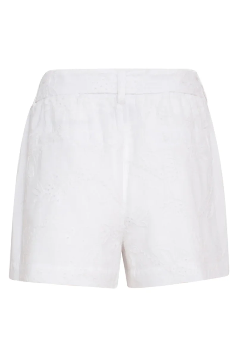 24111 Bloemen Geborduurde Shorts | White - Afbeelding 8