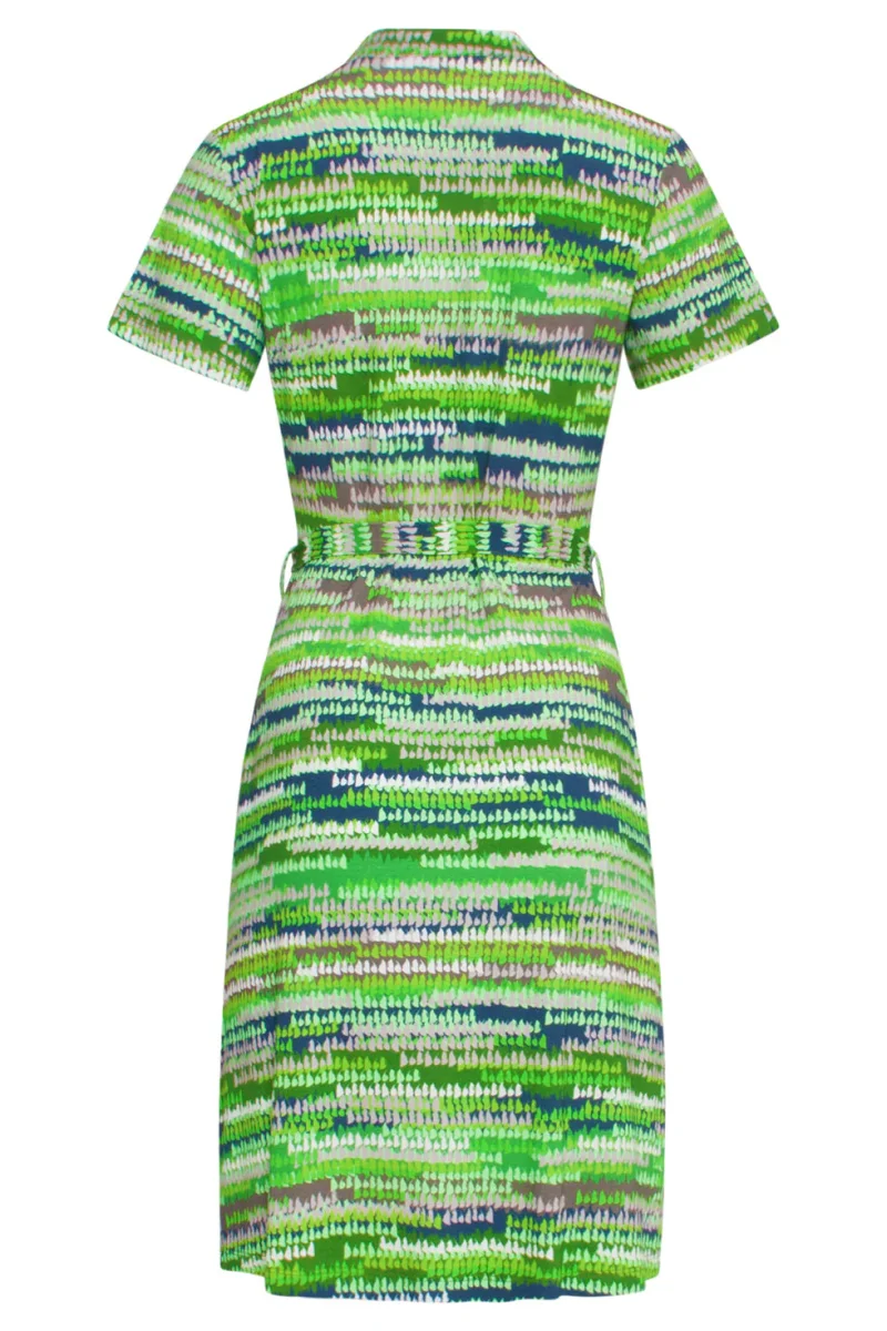 24431 Zacht Stretch Abstract Print Zomerjurk - Tinten | Black - Green - Afbeelding 8