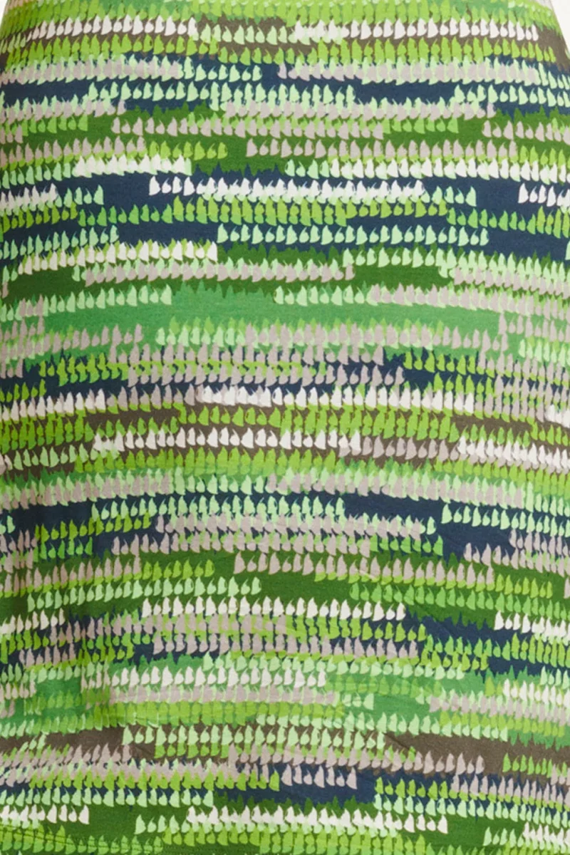 24431 Zacht Stretch Abstract Print Zomerjurk - Tinten | Black - Green - Afbeelding 9