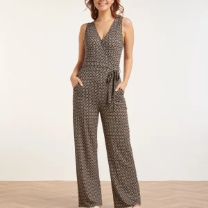 24439 Donkere Grafische Print Jumpsuit | Muticolour