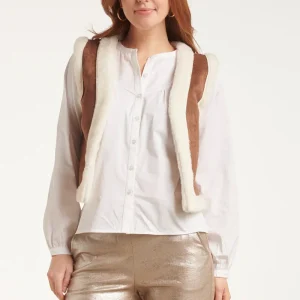 24707 E Suedine Gilet | Brown