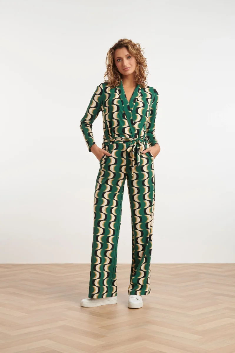 24816 Retro Geprinte Travel Kwaliteit Jumpsuit | Muticolour - Afbeelding 2