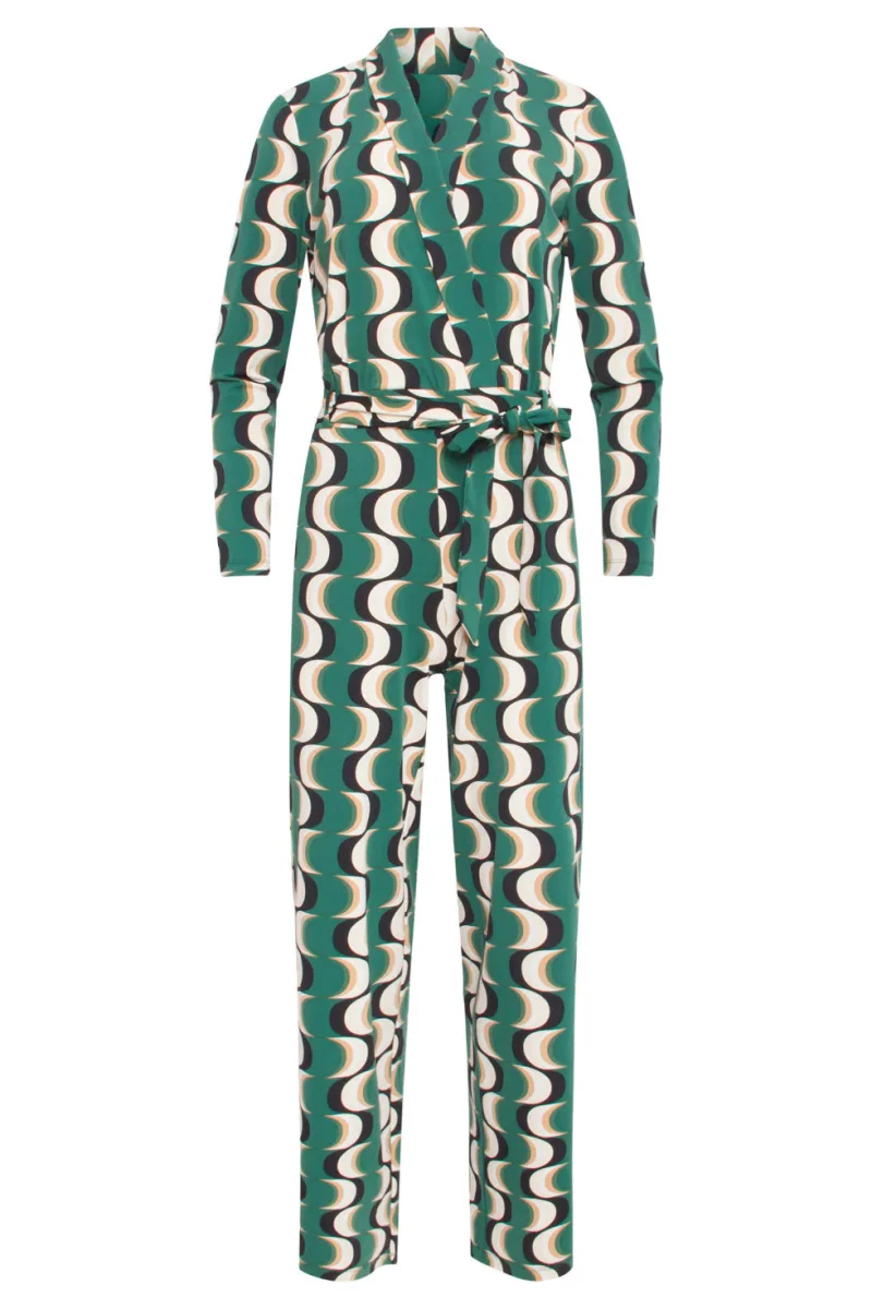 24816 Retro Geprinte Travel Kwaliteit Jumpsuit | Muticolour - Afbeelding 3