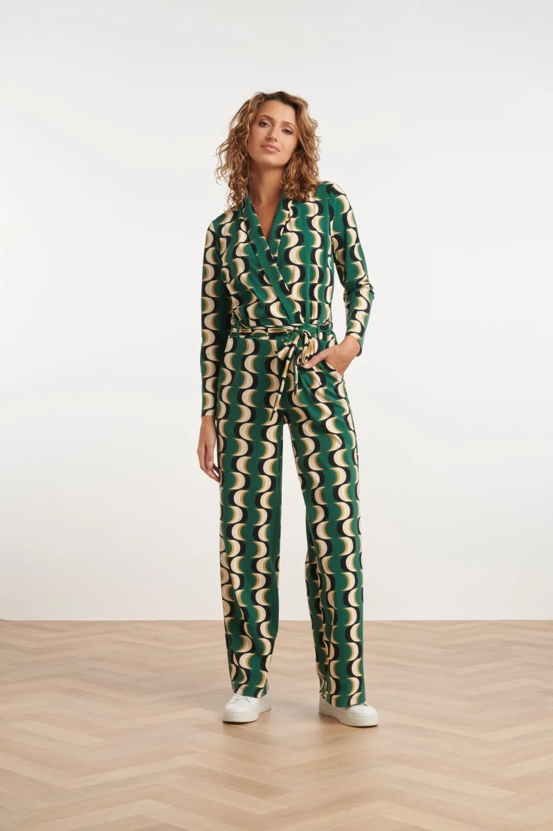 24816 Retro Geprinte Travel Kwaliteit Jumpsuit | Muticolour - Afbeelding 4