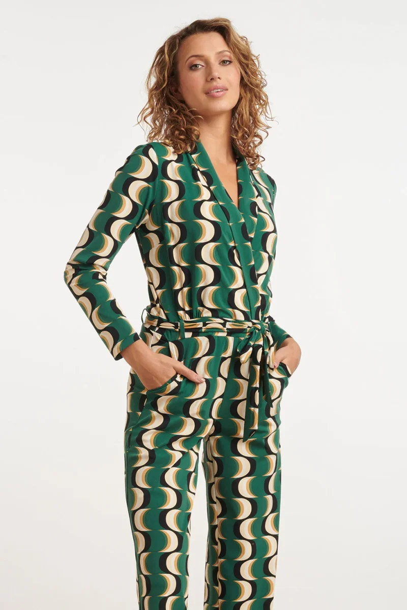 24816 Retro Geprinte Travel Kwaliteit Jumpsuit | Muticolour - Afbeelding 5