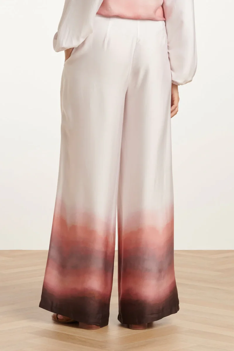 25018 Wide Leg Broekvintage Mauve Ombre | Off White - Old Pink - Afbeelding 7