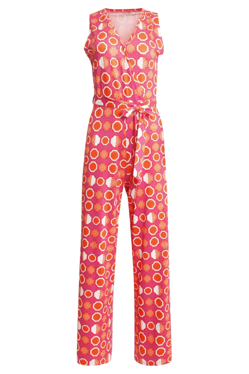 25025 V-Hals Jumpsuit Met Grafische Fruitprint | Pink - Muticolour - Afbeelding 3
