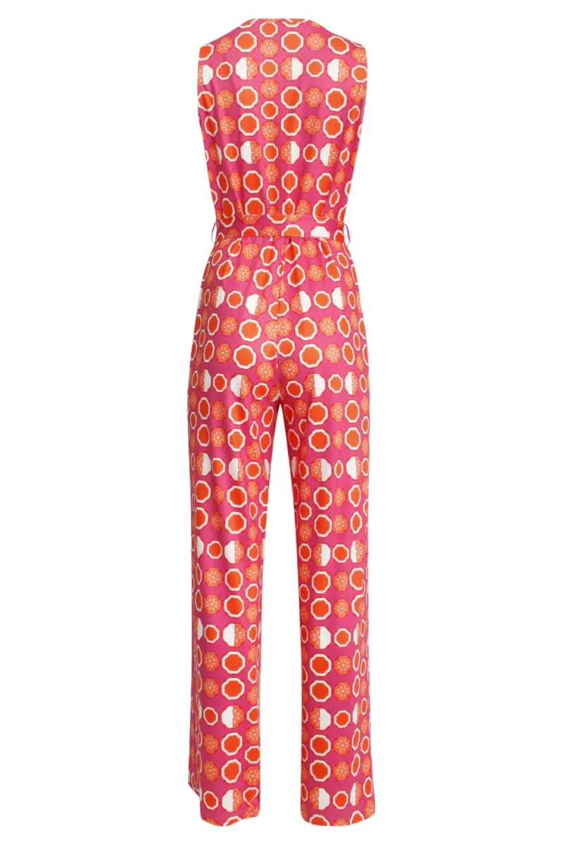 25025 V-Hals Jumpsuit Met Grafische Fruitprint | Pink - Muticolour - Afbeelding 8