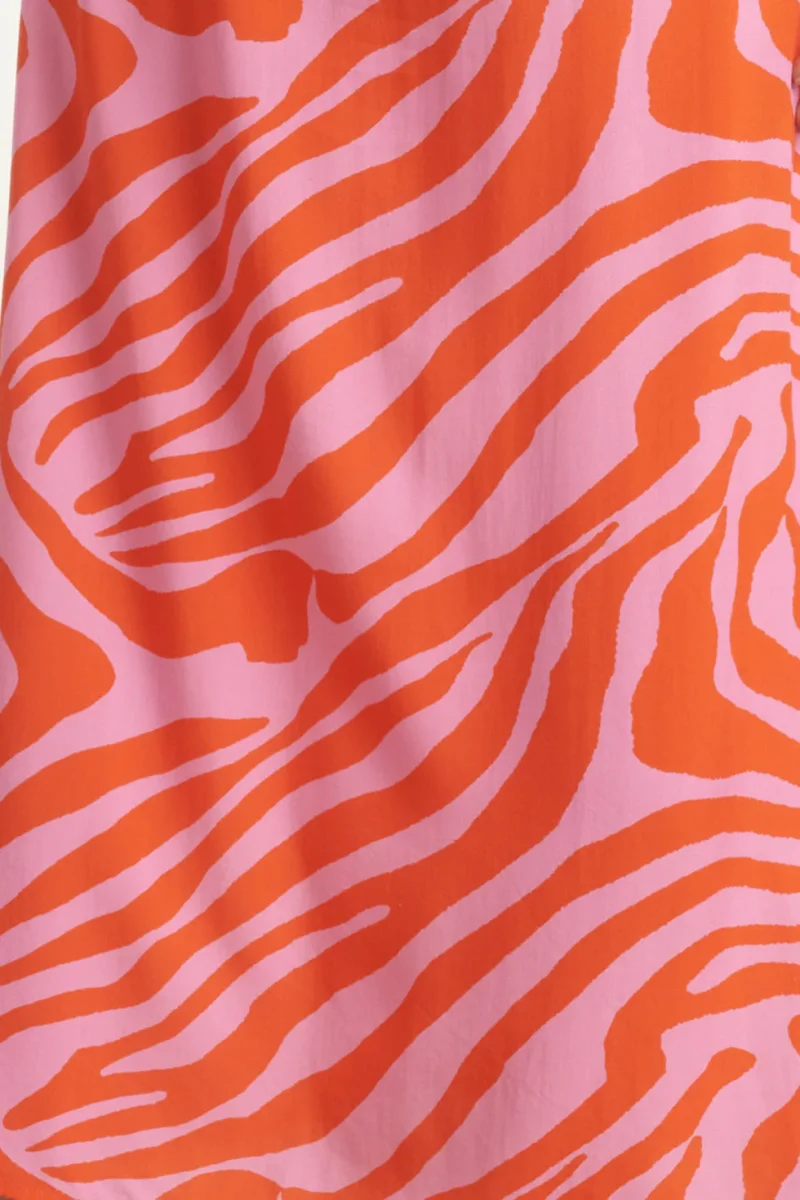 25086 Summer Maxi Shirt Jurk Met Dierenprint | Pink - Orange - Afbeelding 9