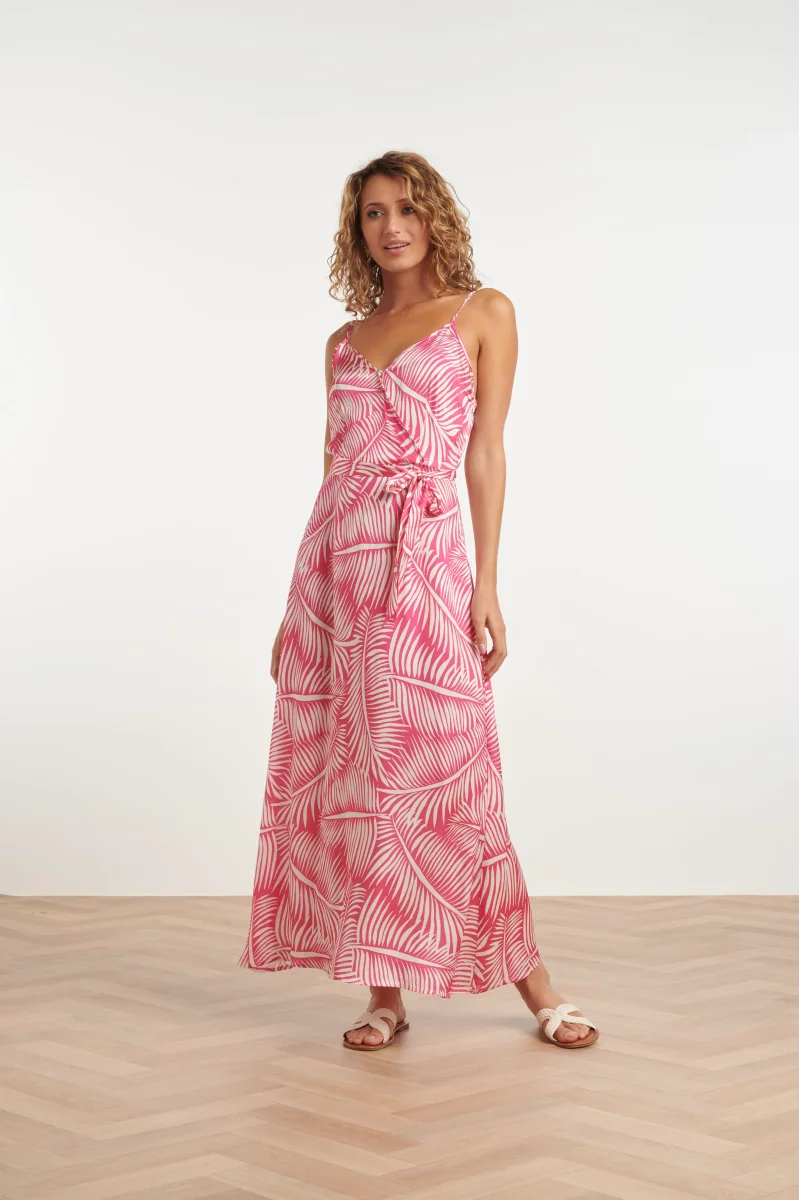 25340, Jurken | Fuchsia - White - Afbeelding 2