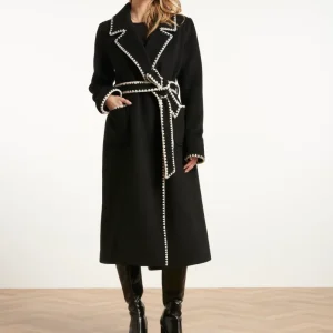 25547 Lange Jas Met Contraststiksel | Black