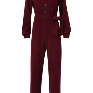 25627 Corduroy Jumpsuit | Bordeaux