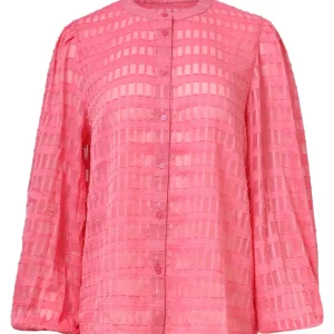 25697 Damesblouse Met Structuur | Cerise