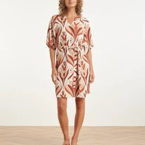Tuniekjurk Met Flare-Mouwen En Retro Print | Muticolour
