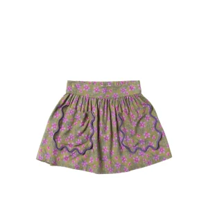 Vivid Flower | Pocket Skirt | Olive Branch