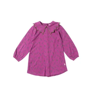 Antique Flower | Collar Dress | Purple Wine