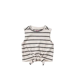 Stripes | Front Tie Singlet | Ecru