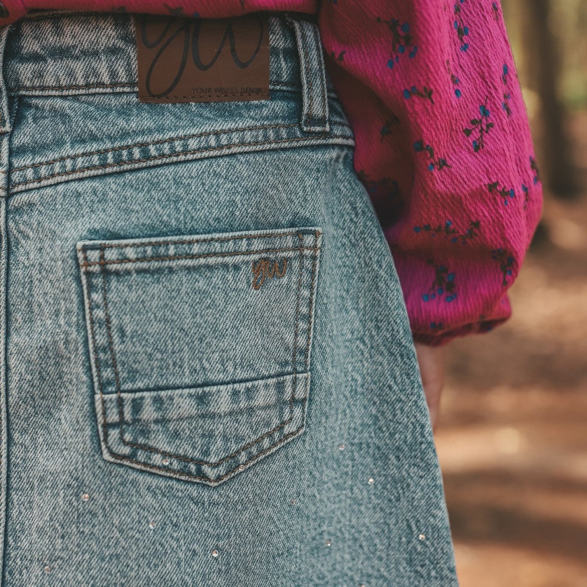 Stretch Denim | Glitter Skirt | Sky Blue - Afbeelding 7